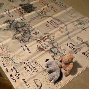 Winnie the Pooh - Classic Plush Pooh and Eeyore, with bonus wall hanging!